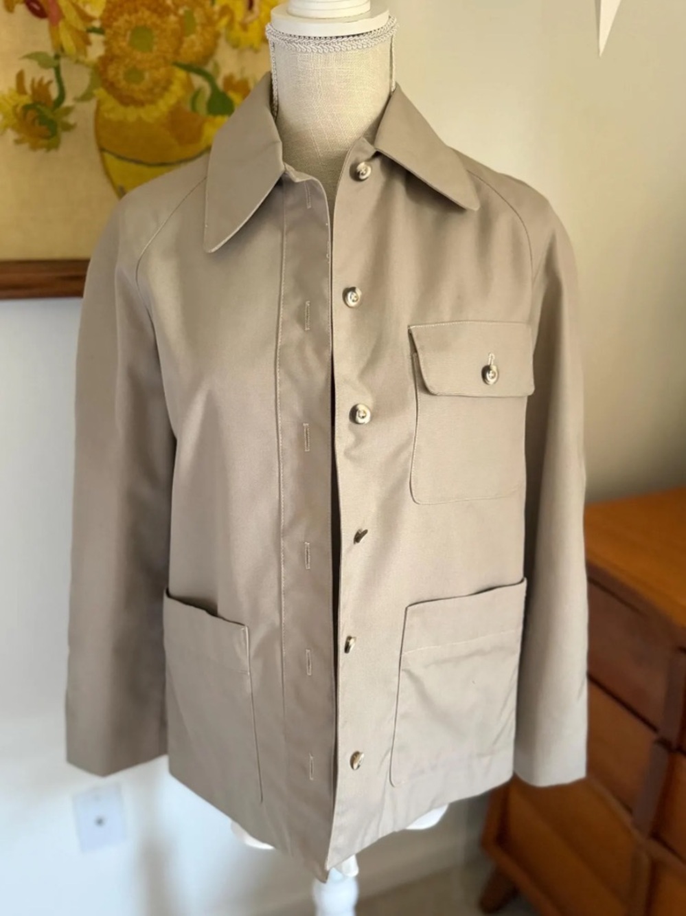 Vintage Beige women’s Utility Worker Jacket + Chore coat